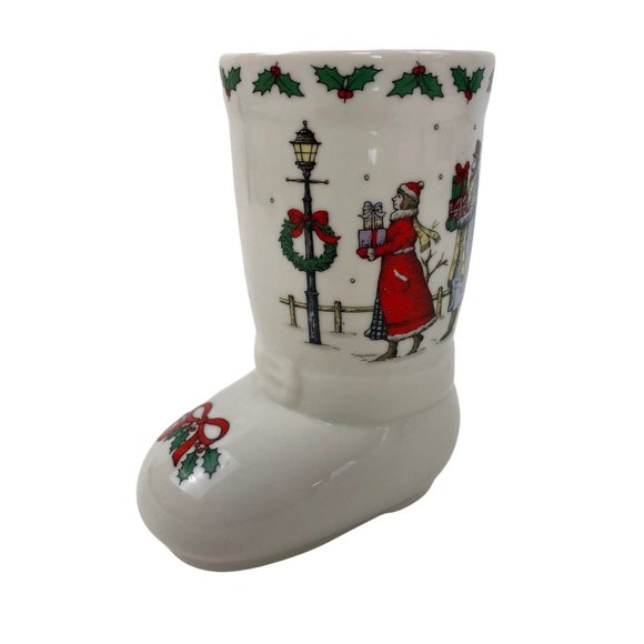 Studio Nova Large Boot Vase Planter Christmas Shoppers Porcelain MZ543 Boxed - Picture 7 of 10